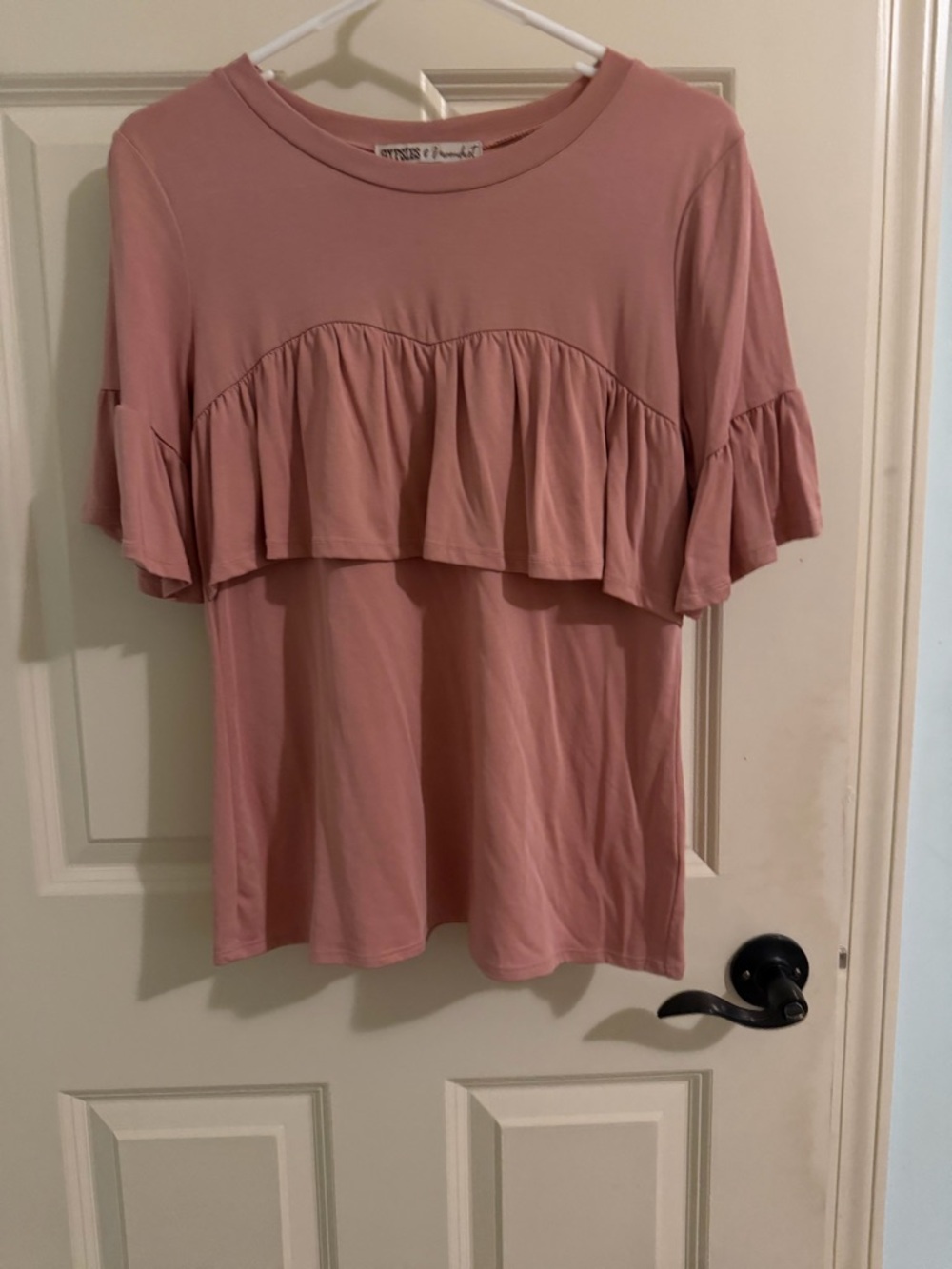 Gypsy and Moondust Pink Ruffle Short Sleeve Top